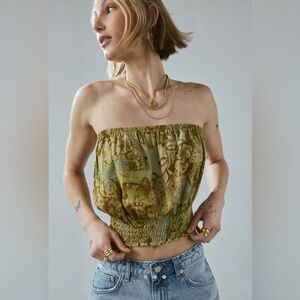 UO Maris Ruched Bubble Tube Top